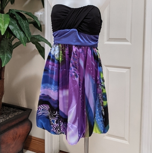 I.N. San Francisco Strapless Bubble Skirt Jr's 9 - Picture 1 of 9
